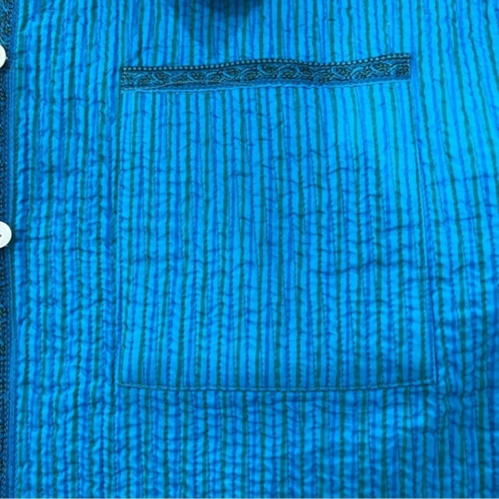 Quilted Jacket Reversible Transition Pockets Side… - image 5